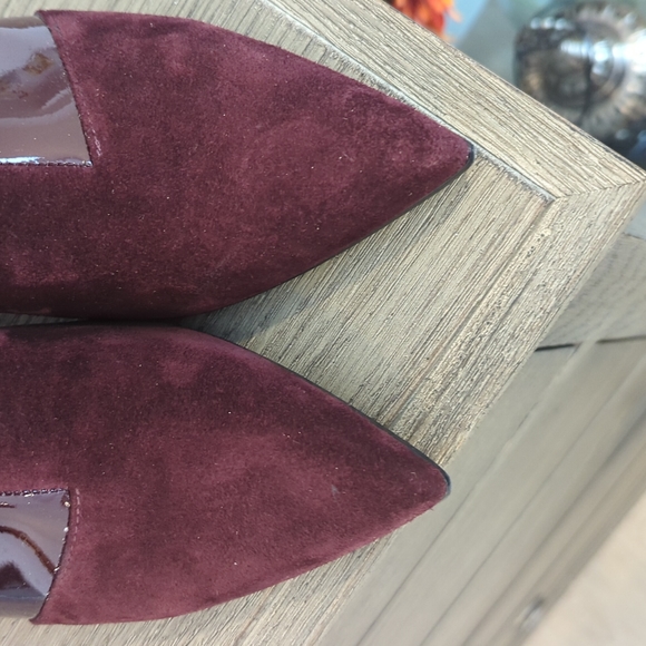 Rag and Bone size 39.5 Burgundy Patent Leather and Suede Ankle Boots wit… - Picture 5 of 8